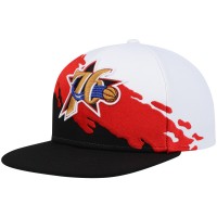 Бейсболка Philadelphia 76ers Mitchell & Ness Hardwood Classics Paintbrush - White/Black