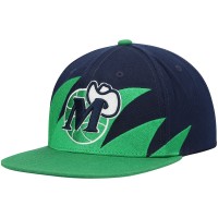 Бейсболка Dallas Mavericks Mitchell & Ness Hardwood Classics Sharktooth - Blue/Green