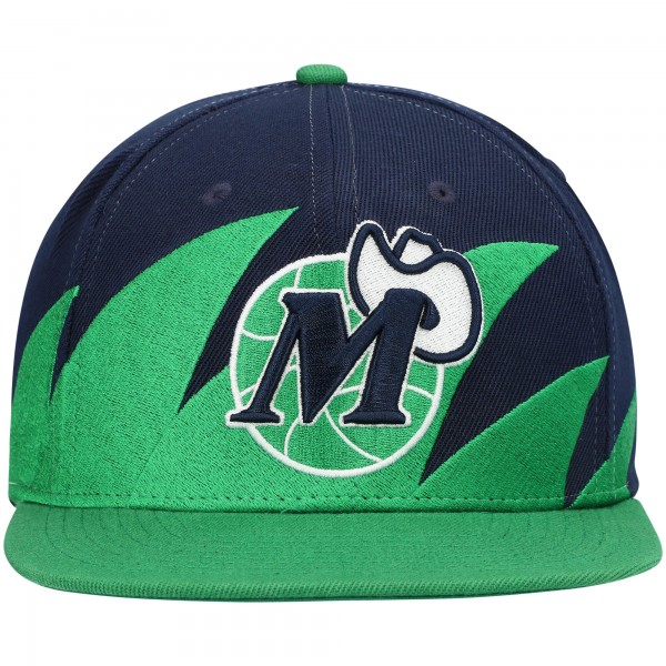 Бейсболка Dallas Mavericks Mitchell & Ness Hardwood Classics Sharktooth - Blue/Green