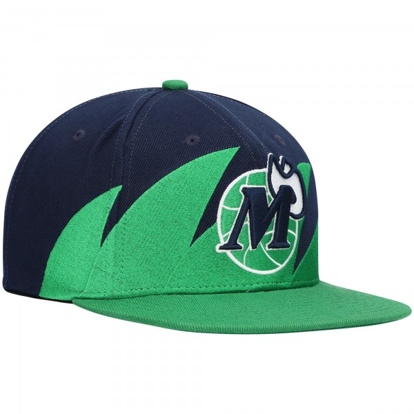 Бейсболка Dallas Mavericks Mitchell & Ness Hardwood Classics Sharktooth - Blue/Green
