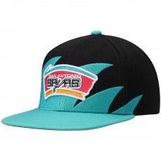 Бейсболка San Antonio Spurs Mitchell & Ness Hardwood Classics Sharktooth - Black/Teal
