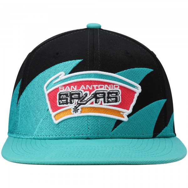 Бейсболка San Antonio Spurs Mitchell & Ness Hardwood Classics Sharktooth - Black/Teal