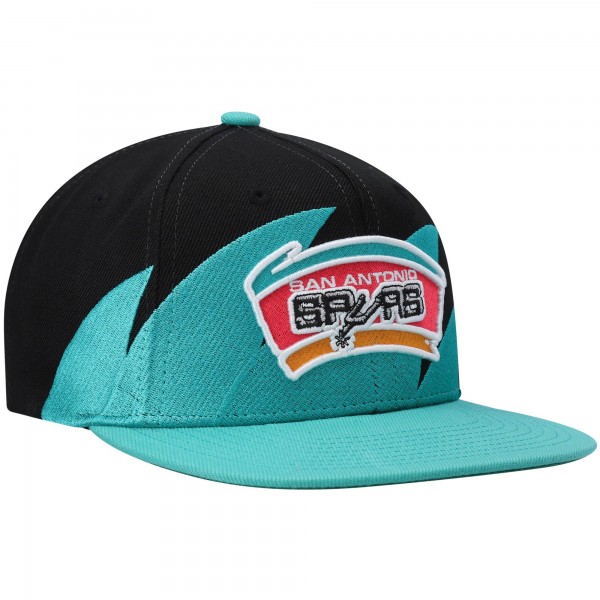 Бейсболка San Antonio Spurs Mitchell & Ness Hardwood Classics Sharktooth - Black/Teal
