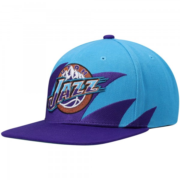 Бейсболка Utah Jazz Mitchell & Ness Hardwood Classics Sharktooth - Turquoise/Purple
