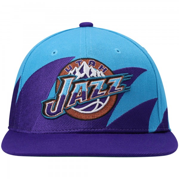 Бейсболка Utah Jazz Mitchell & Ness Hardwood Classics Sharktooth - Turquoise/Purple