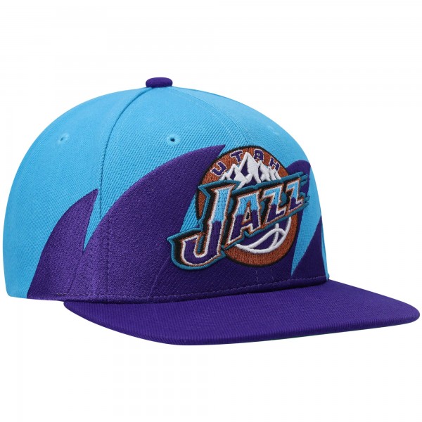 Бейсболка Utah Jazz Mitchell & Ness Hardwood Classics Sharktooth - Turquoise/Purple