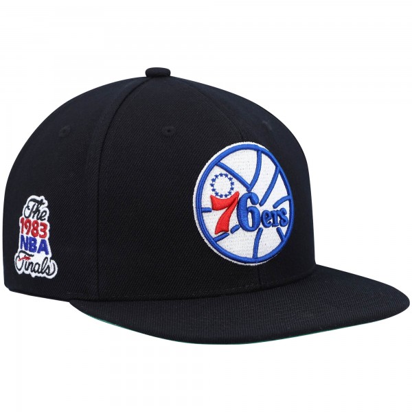 Бейсболка Philadelphia 76ers Mitchell & Ness Hardwood Classics 1983 NBA Finals Top Shot - Black