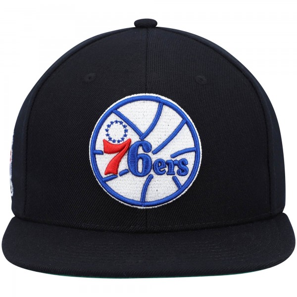 Бейсболка Philadelphia 76ers Mitchell & Ness Hardwood Classics 1983 NBA Finals Top Shot - Black