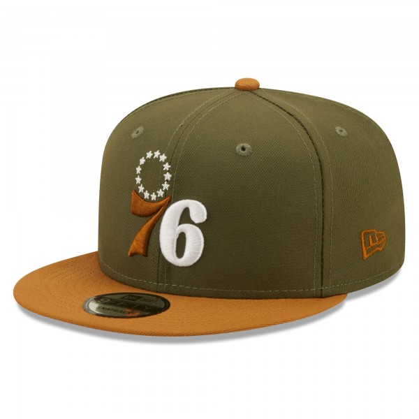 Бейсболка Philadelphia 76ers New Era Two-Tone Color Pack 9FIFTY - Olive/Brown