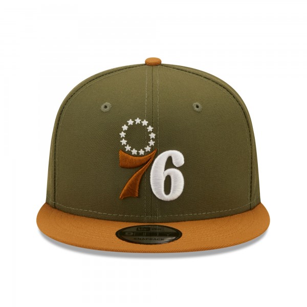 Бейсболка Philadelphia 76ers New Era Two-Tone Color Pack 9FIFTY - Olive/Brown