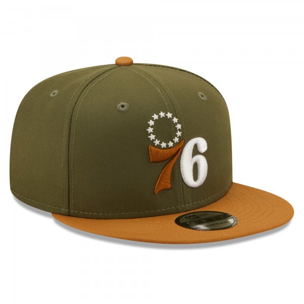 Бейсболка Philadelphia 76ers New Era Two-Tone Color Pack 9FIFTY - Olive/Brown
