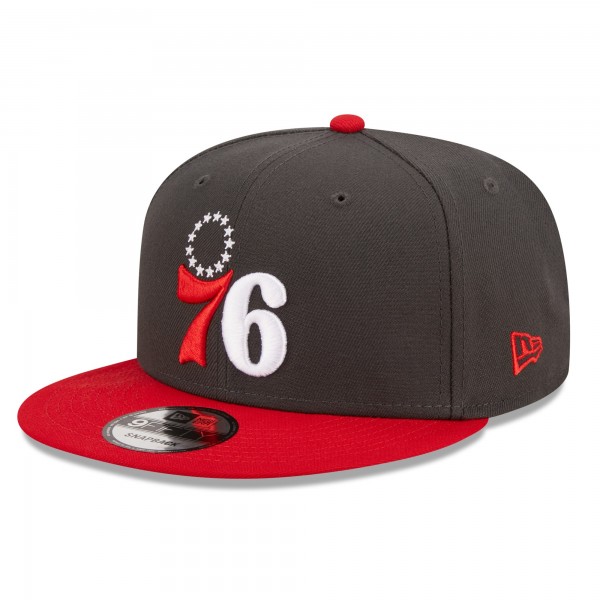 Бейсболка Philadelphia 76ers New Era Two-Tone Color Pack 9FIFTY - Charcoal/Scarlet