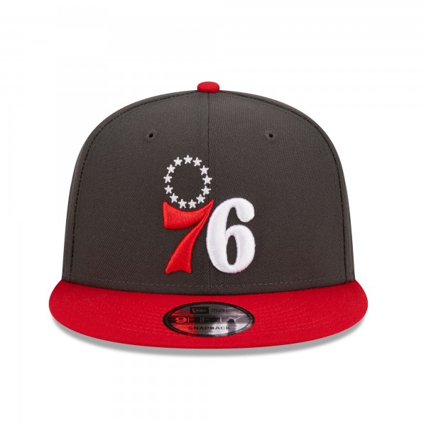 Бейсболка Philadelphia 76ers New Era Two-Tone Color Pack 9FIFTY - Charcoal/Scarlet