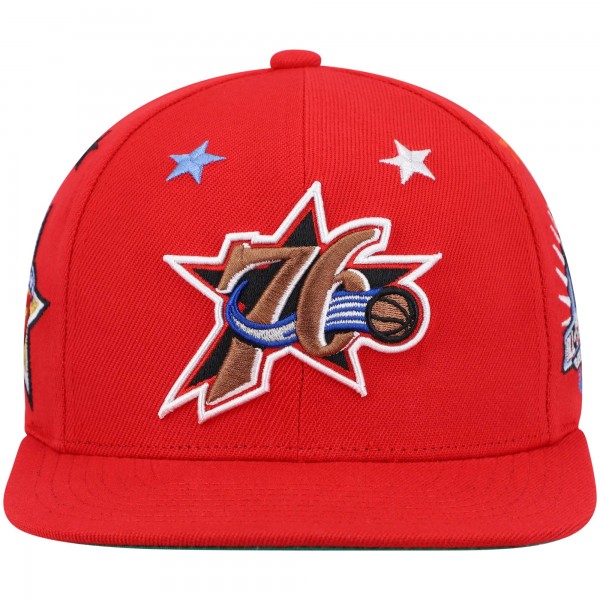 Бейсболка Philadelphia 76ers Mitchell & Ness Hardwood Classics 1997 NBA All-Star Weekend Top Star - Red