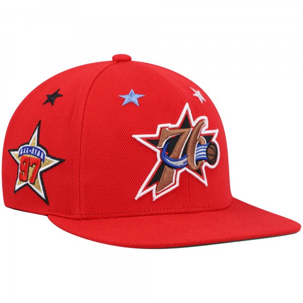 Бейсболка Philadelphia 76ers Mitchell & Ness Hardwood Classics 1997 NBA All-Star Weekend Top Star - Red