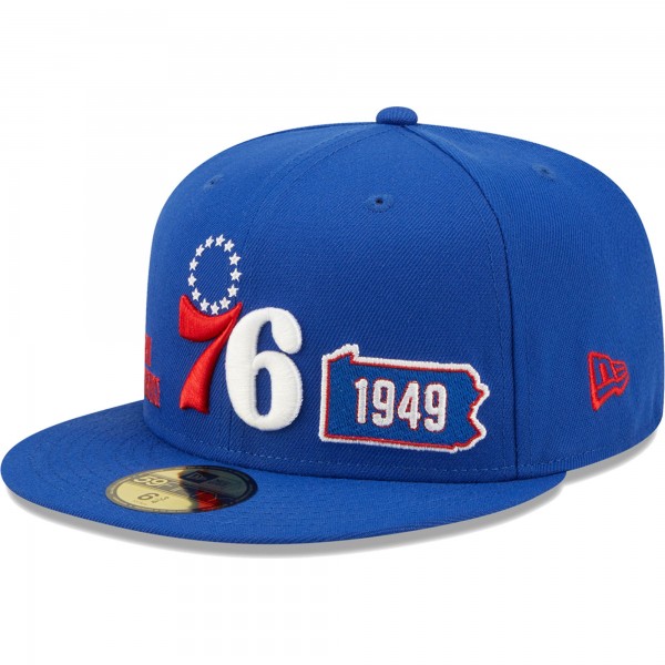Бейсболка Philadelphia 76ers New Era Royal Fall 22 Identity 59FIFTY
