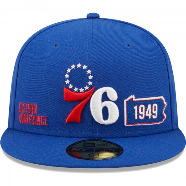 Бейсболка Philadelphia 76ers New Era Royal Fall 22 Identity 59FIFTY