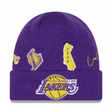 Los Angeles Lakers New Era Identity Cuffed Knit Hat - Purple