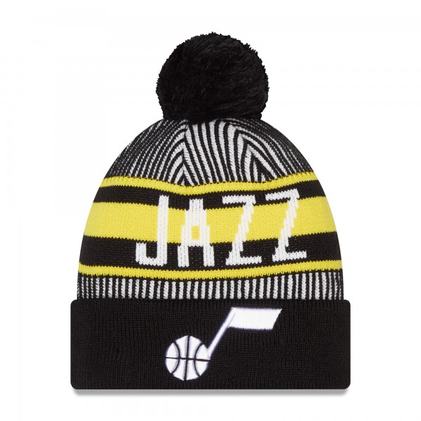 Шапка с помпоном Utah Jazz New Era Striped Cuffed - Navy