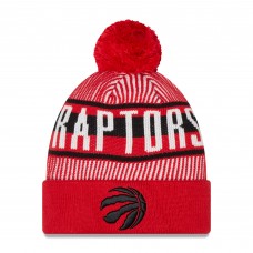Шапка с помпоном Toronto Raptors New Era Striped Cuffed - Red
