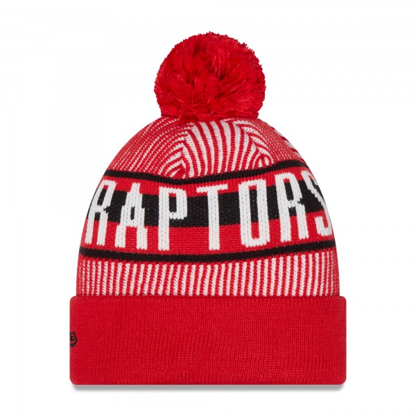 Шапка с помпоном Toronto Raptors New Era Striped Cuffed - Red