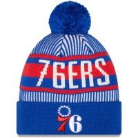 Шапка с помпоном Philadelphia 76ers New Era Striped Cuffed - Royal