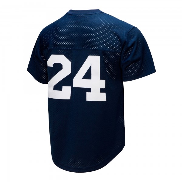 New York Yankees Rickey Henderson Mitchell & Ness Navy Cooperstown Collection Mesh Batting Practice Button-Up Jersey