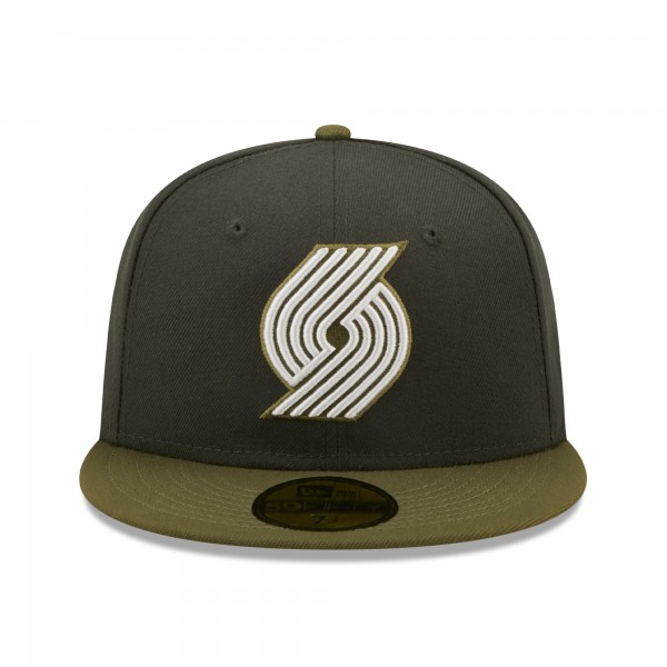 Бейсболка Portland Trail Blazers New Era Two-Tone 59FIFTY - Charcoal/Olive