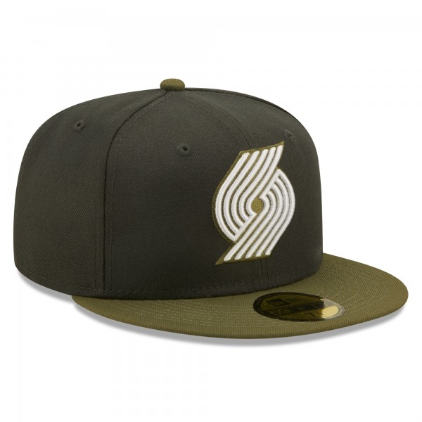 Бейсболка Portland Trail Blazers New Era Two-Tone 59FIFTY - Charcoal/Olive