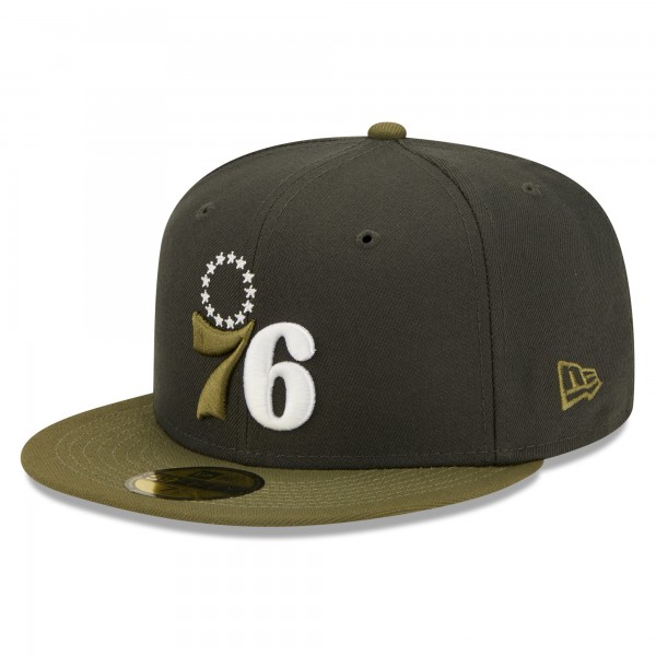 Бейсболка Philadelphia 76ers New Era Two-Tone 59FIFTY - Charcoal/Olive