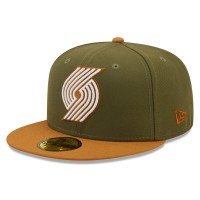 Бейсболка Portland Trail Blazers New Era Two-Tone 59FIFTY - Olive/Orange