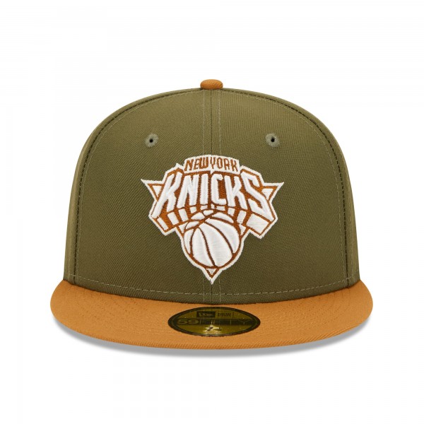 Бейсболка New York Knicks New Era Two-Tone 59FIFTY - Olive/Orange