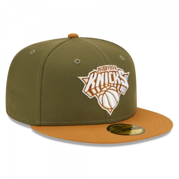 Бейсболка New York Knicks New Era Two-Tone 59FIFTY - Olive/Orange