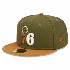 Бейсболка Philadelphia 76ers New Era Two-Tone 59FIFTY - Olive/Orange