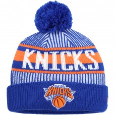 Шапка с помпоном New York Knicks New Era Youth Stripe Cuffed Knit - Blue