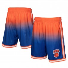 New York Knicks Mitchell & Ness 1991/92 Hardwood Classics Fadeaway Reload 3.0 Swingman Shorts - Orange/Royal