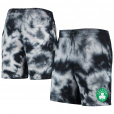 Boston Celtics New Era Fleece Tie-Dye Shorts - Black