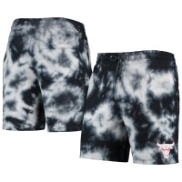 Шорты Chicago Bulls New Era Black Fleece Tie-Dye