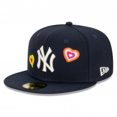 Бейсболка New York Yankees New Era Chain Stitch Heart 59FIFTY - Navy