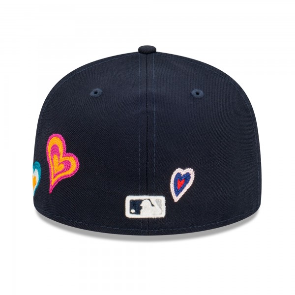Бейсболка New York Yankees New Era Chain Stitch Heart 59FIFTY - Navy
