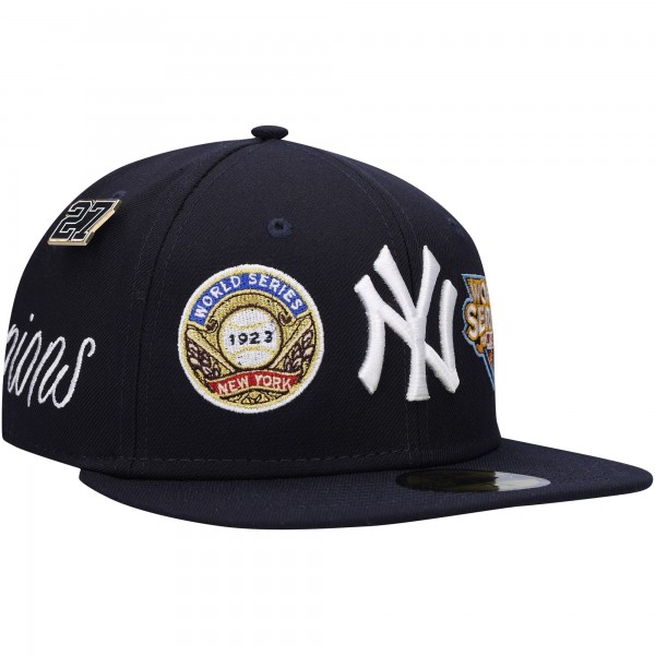 Бейсболка New York Yankees New Era Historic World Series Champions 59FIFTY - Navy
