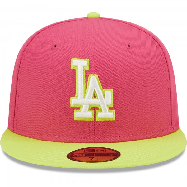 Бейсболка Los Angeles Dodgers New Era 2020 World Series Champions Beetroot Cyber 59FIFTY - Pink