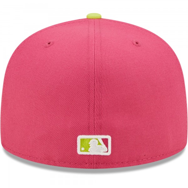 Бейсболка Los Angeles Dodgers New Era 2020 World Series Champions Beetroot Cyber 59FIFTY - Pink