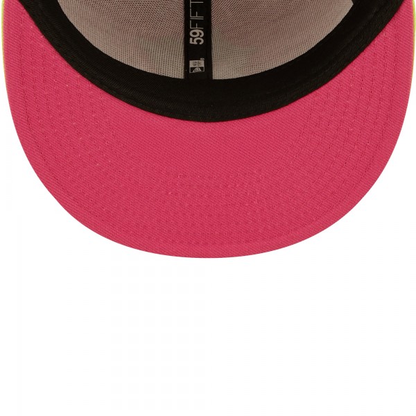 Бейсболка Los Angeles Dodgers New Era 2020 World Series Champions Beetroot Cyber 59FIFTY - Pink