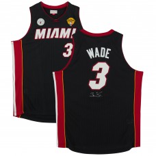 Игровая джерси Dwyane Wade Miami Heat Autographed Fanatics Authentic Black Mitchell & Ness Authentic