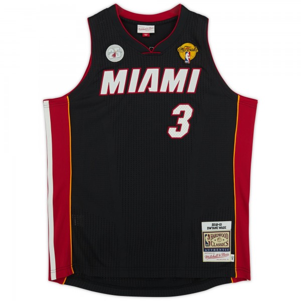 Игровая джерси Dwyane Wade Miami Heat Autographed Fanatics Authentic Black Mitchell & Ness Authentic