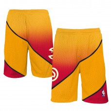 Шорты Atlanta Hawks Mitchell & Ness Youth 1986/87 Hardwood Classics Fadeaway Reload 3.0 Swingman - Gold/Red