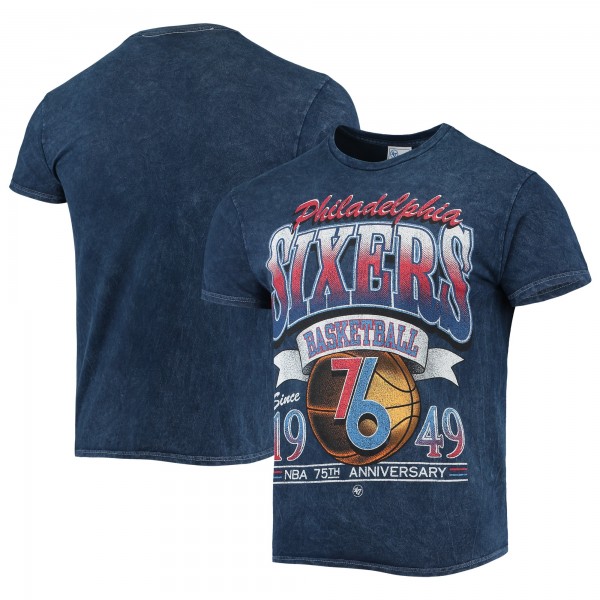 Футболка Philadelphia 76ers '47 75th Anniversary City Edition Mineral Wash Vintage Tubular - Navy