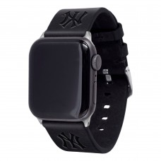 New York Yankees Black Leather Apple Watch Band