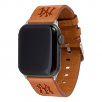 New York Yankees Tan Leather Apple Watch Band